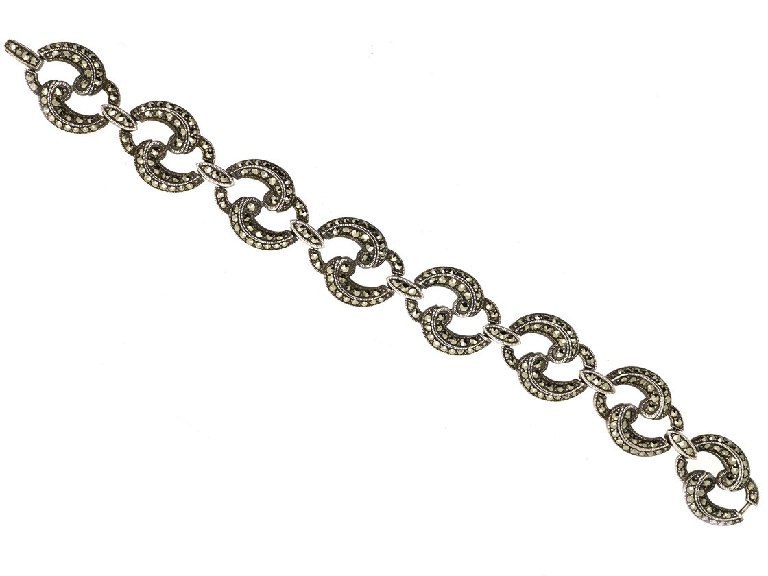 Art Deco Silver Marcasite Bracelet The Antique Jewellery Company Art Deco Silver Marcasite Bracelet