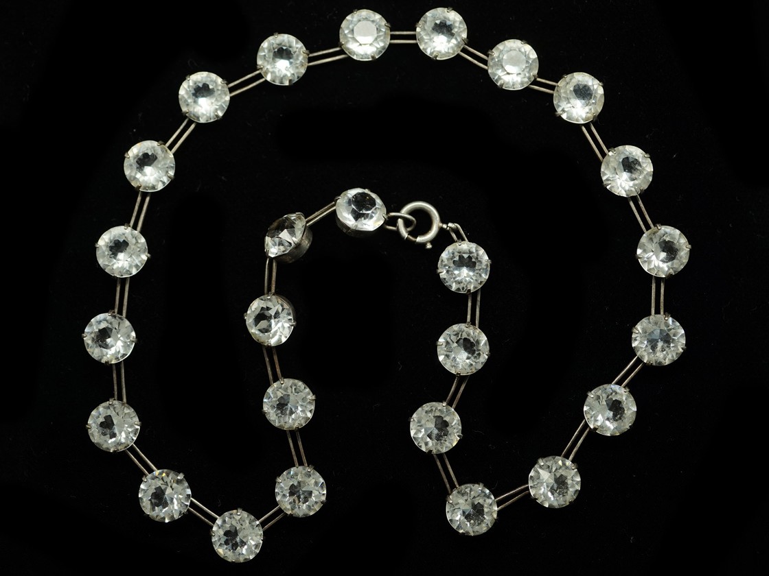 Art Deco Silver & Paste Necklace The Antique Jewellery Company