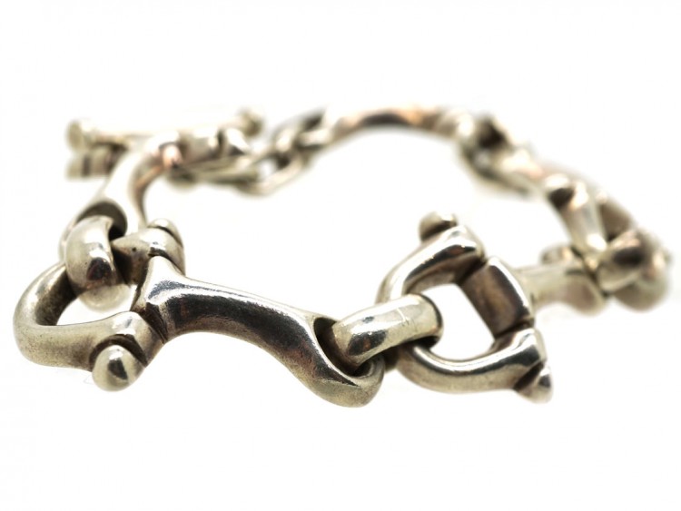 Silver Horse Bridle Bit Bracelet The Antique Jewellery Company Thumbnail