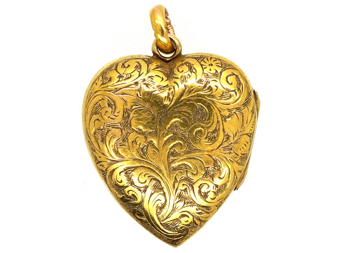 Edwardian 15ct Gold Heart Shaped Locket The Antique Jewellery Company