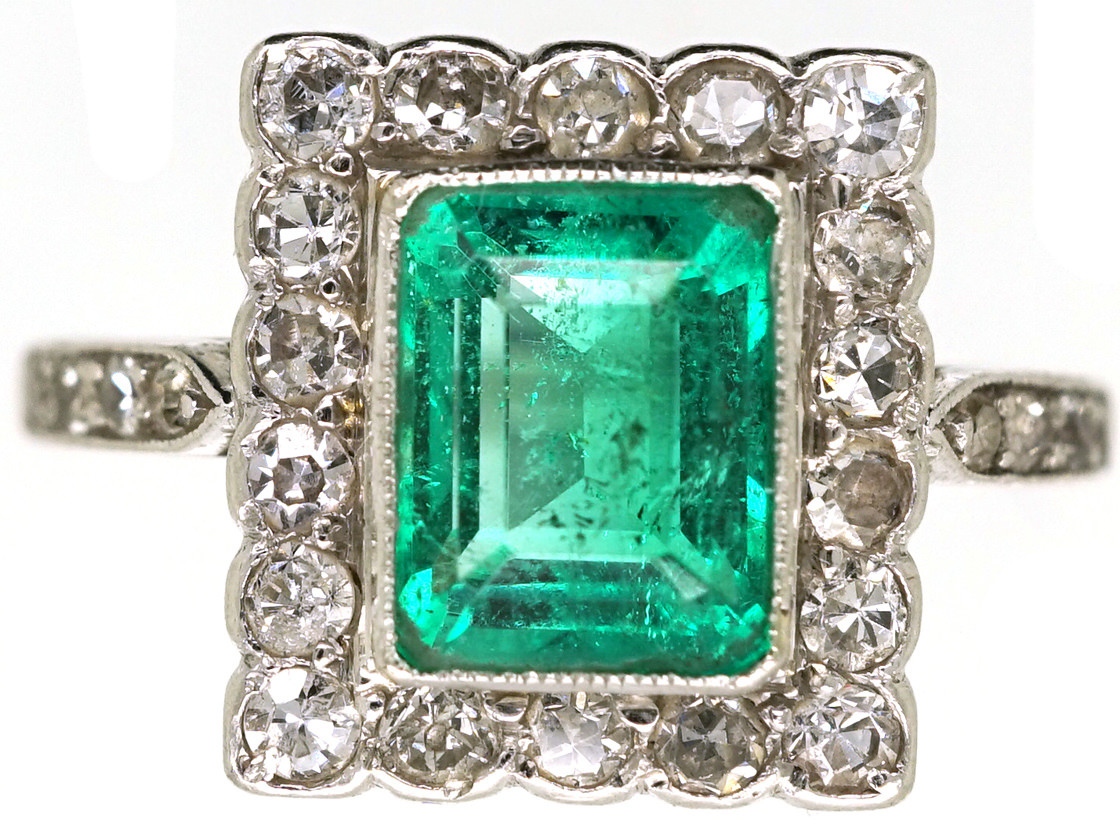 Art Deco 18ct Gold, Platinum, Emerald & Diamond ...