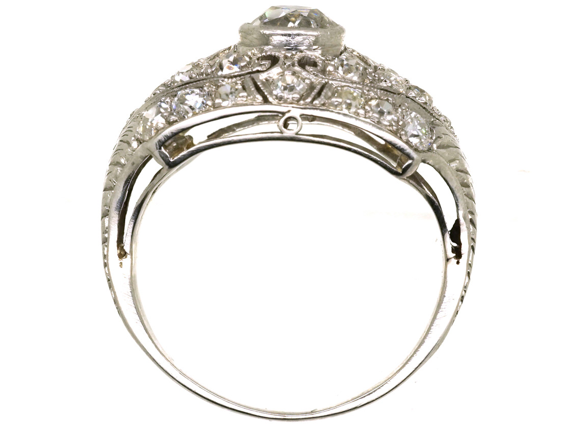 Art Deco Platinum & Diamond Ring - The Antique Jewellery Company
